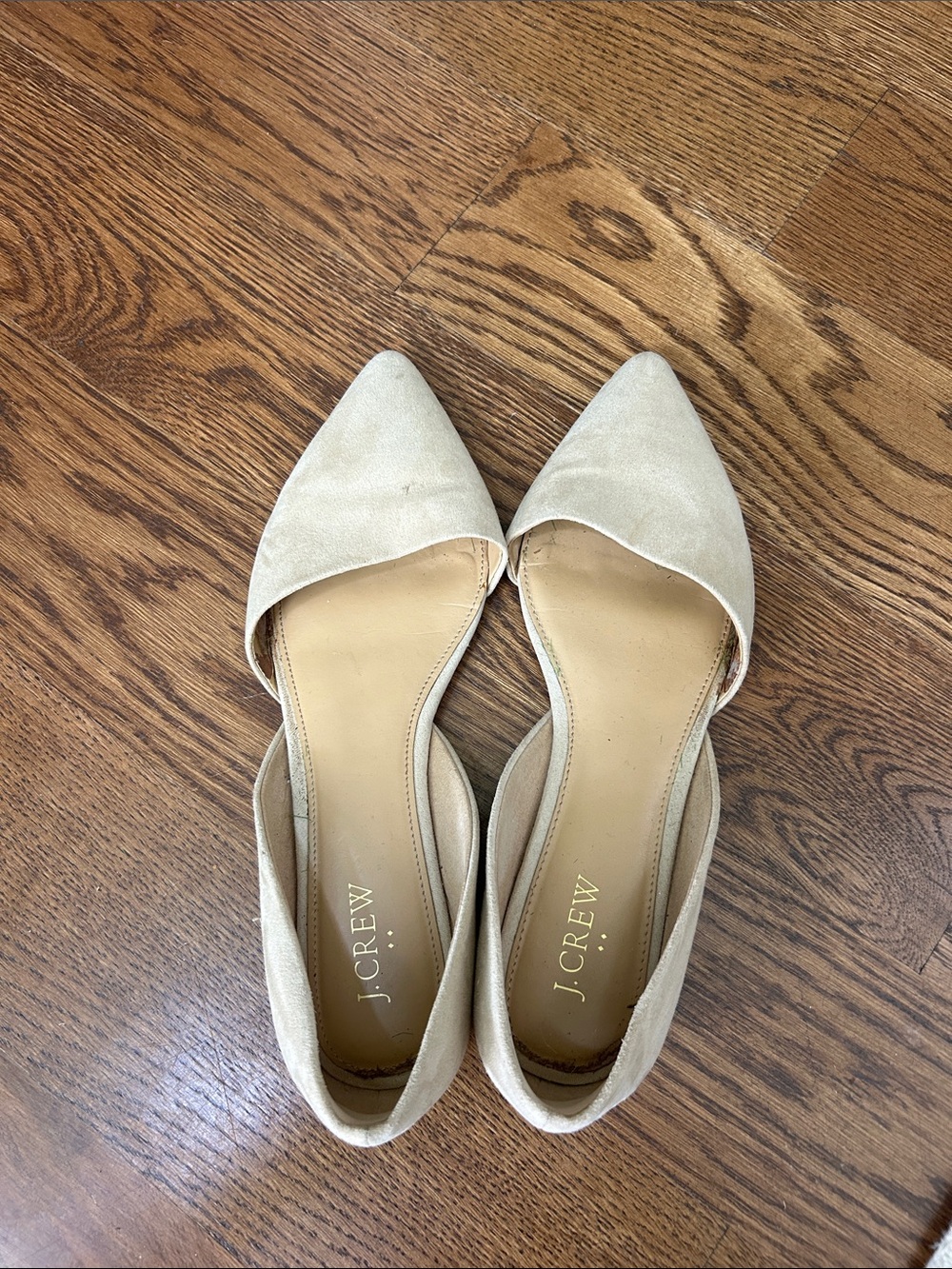 J. Crew Women's Pointed Flats in Beige Suede